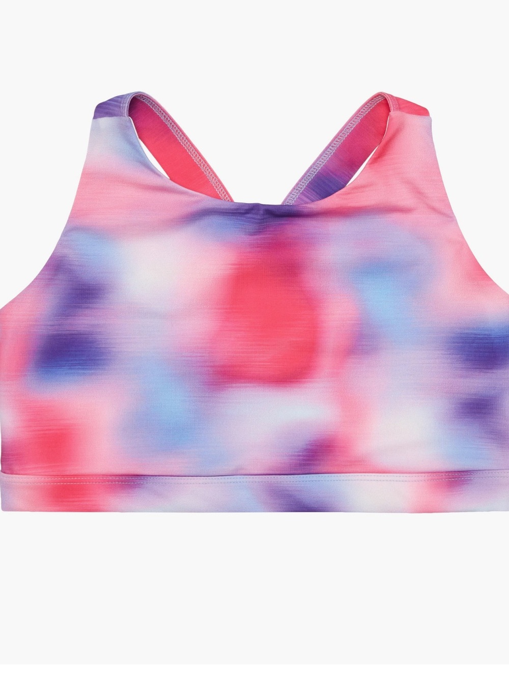 Z by Zella Girl Pink Purple Multi Tie-Dye Racerback Sports Bra size Large 10/12
